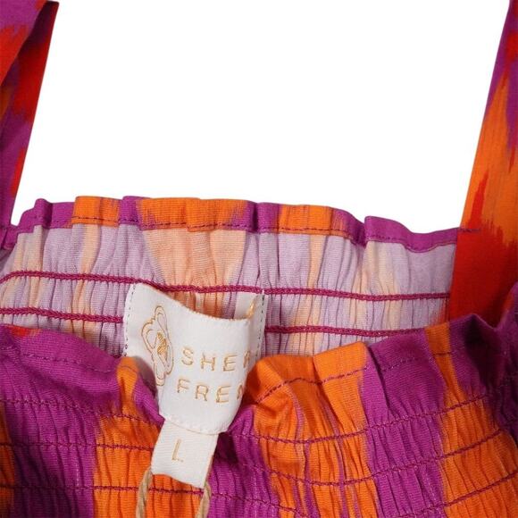 New Sheridan French Women's Maxi Bow Dress Sunset Ikat Large Multicolor 2308-30 - Picture 8 of 13